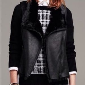 Faux shearling black banana republic vest